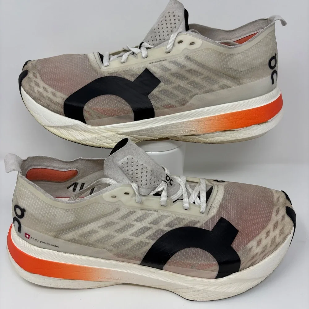On Cloudboom Strike Men's Size 11.5 White Orange Running Shoe 3ME30480462